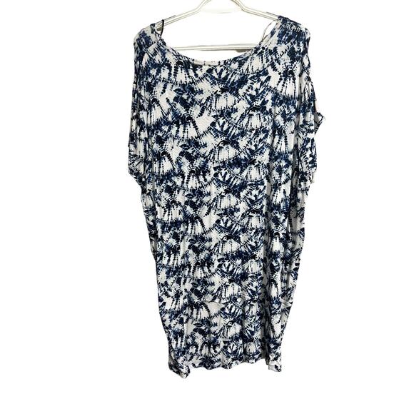 Michael Kors Indigo Shibori Tie Dye Shift Tunic Coverup 2X - Picture 2 of 6